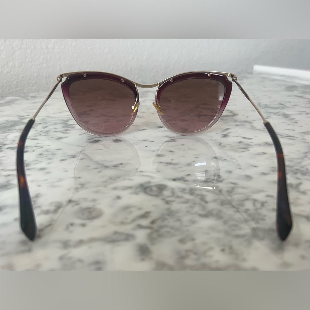 Miu Miu SMU51P Gold & Purple Gradient Cat Eye Sunglasses - Picture 4 of 10